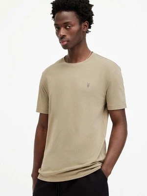 AllSaints t-shirt bawełniany BRACE SS CREW męski kolor brązowy gładki MD131G