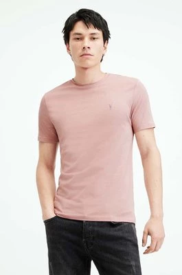 AllSaints t-shirt bawełniany BRACE SS CREW męski kolor różowy gładki MD131G