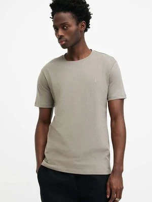 AllSaints t-shirt bawełniany BRACE SS CREW męski kolor szary gładki MD131G