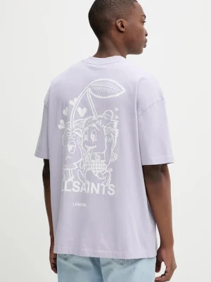 AllSaints t-shirt bawełniany BREAKUP męski kolor biały z nadrukiem M022PC