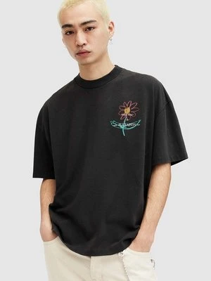 AllSaints t-shirt bawełniany CRAYO SS CREW męski kolor czarny z nadrukiem MG518Z