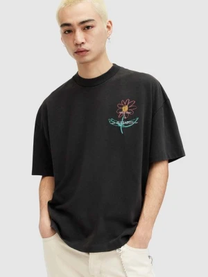AllSaints t-shirt bawełniany CRAYO SS CREW męski kolor czarny z nadrukiem MG518Z