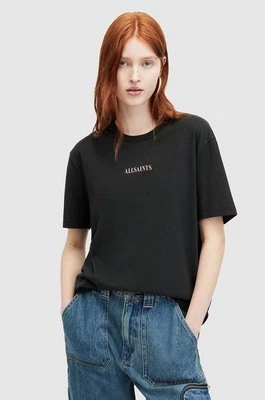 AllSaints t-shirt bawełniany CREDI BOYFRIEND damski kolor czarny