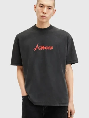 AllSaints t-shirt bawełniany DAMIENZ męski kolor czarny z nadrukiem M059PB