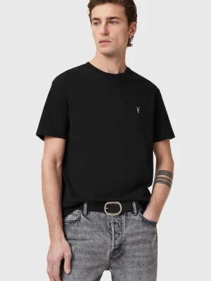 AllSaints t-shirt bawełniany DEXTER męski kolor czarny gładki M005JD