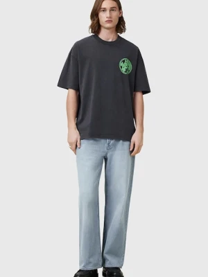 AllSaints t-shirt bawełniany DISTORTION męski kolor szary z nadrukiem M041PC