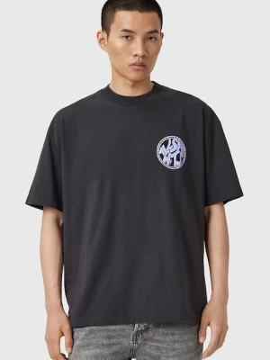 AllSaints t-shirt bawełniany DISTORTION męski kolor szary z nadrukiem M041PC