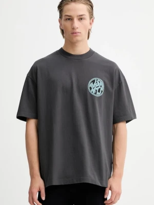 AllSaints t-shirt bawełniany DISTORTION męski kolor szary z nadrukiem M041PC