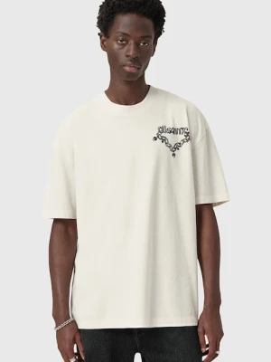 AllSaints t-shirt bawełniany DRIP męski kolor biały z nadrukiem M005PD