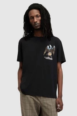 AllSaints t-shirt bawełniany EAGLE MOUNTAIN SS CR męski kolor czarny z nadrukiem MG521Z