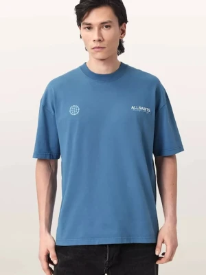 AllSaints t-shirt bawełniany EMBLEM niebieski