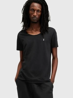 AllSaints t-shirt bawełniany FARIS męski kolor czarny gładki M017JB