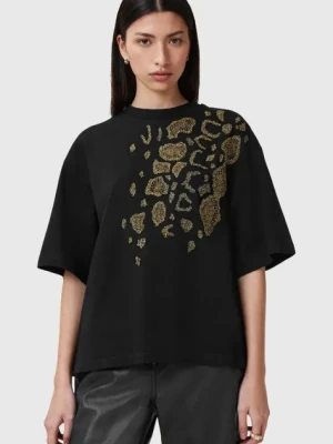 AllSaints t-shirt bawełniany FLOW EMB AMELIE damskie kolor czarny W068JC