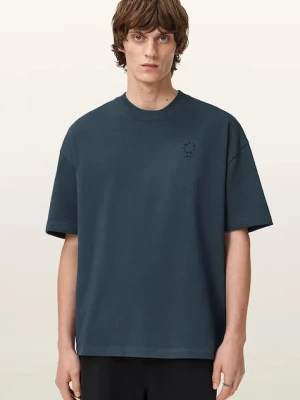 AllSaints t-shirt bawełniany HAVEN męski kolor granatowy gładki M029JC