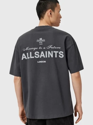 AllSaints t-shirt bawełniany HERALD męski kolor czarny wzorzysty M015PD