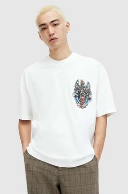 AllSaints t-shirt bawełniany HOWLRIDER kolor biały z nadrukiem