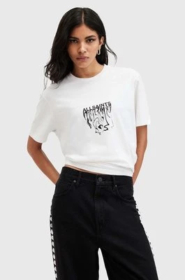 AllSaints t-shirt bawełniany INKSAINTS BF TEE damski kolor biały W104JB