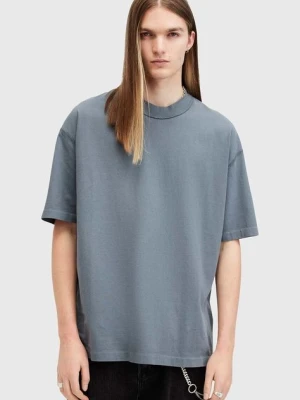 AllSaints t-shirt bawełniany ISAC SS CREW męski kolor niebieski gładki M024JB