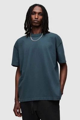 AllSaints t-shirt bawełniany kolor granatowy z nadrukiem