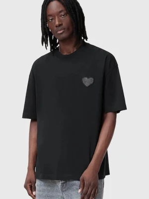 AllSaints t-shirt bawełniany LOVER męski kolor czarny z aplikacją M041JC
