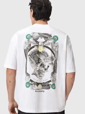 AllSaints t-shirt bawełniany męski kolor biały z nadrukiem M028PD