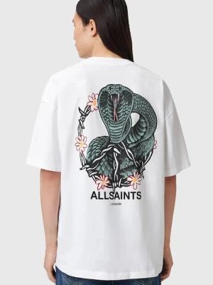 AllSaints t-shirt bawełniany męski kolor biały z nadrukiem M032PD