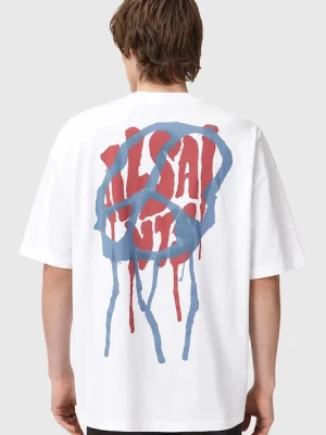 AllSaints t-shirt bawełniany męski kolor biały z nadrukiem M035PD