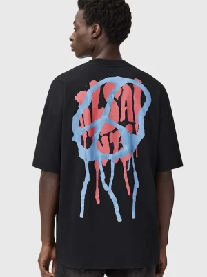 AllSaints t-shirt bawełniany męski kolor czarny z nadrukiem M035PD
