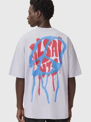 AllSaints t-shirt bawełniany męski kolor fioletowy z nadrukiem M035PD