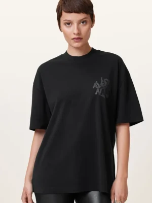 AllSaints t-shirt bawełniany ORLANDO ETTA damskie kolor czarny W267JB