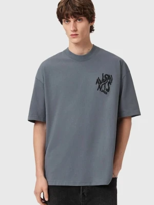 AllSaints t-shirt bawełniany ORLANDO męski kolor szary z nadrukiem M066PC