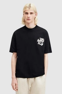 AllSaints t-shirt bawełniany ORLANDO SS męski kolor czarny z nadrukiem M022PA