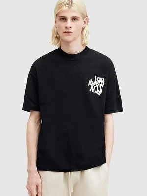 AllSaints t-shirt bawełniany ORLANDO SS męski kolor czarny z nadrukiem M022PA