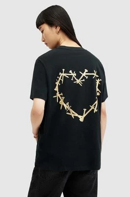 AllSaints t-shirt bawełniany PERTA damski kolor czarny