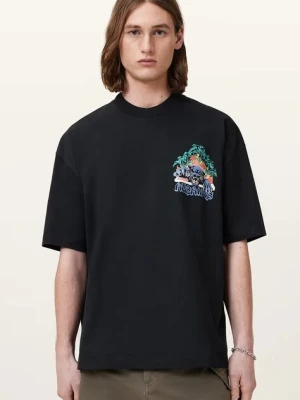 AllSaints t-shirt bawełniany POUNCE męski kolor szary z nadrukiem M050PC