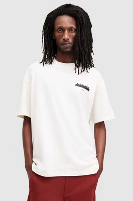 AllSaints t-shirt bawełniany REDACT męski kolor biały z nadrukiem