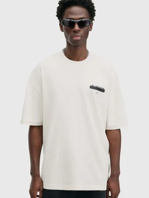 AllSaints t-shirt bawełniany REDACT SS CREW kolor biały z nadrukiem M002PC