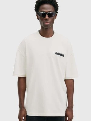 AllSaints t-shirt bawełniany REDACT SS CREW męski kolor biały z nadrukiem M002PC