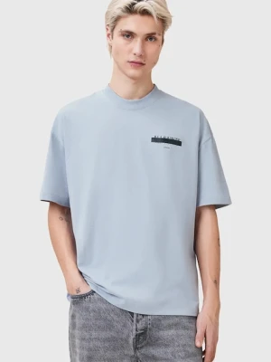 AllSaints t-shirt bawełniany REDACT SS CREW męski kolor niebieski z nadrukiem M002PC