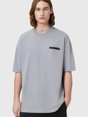 AllSaints t-shirt bawełniany REDACT SS CREW męski kolor szary z nadrukiem M002PC