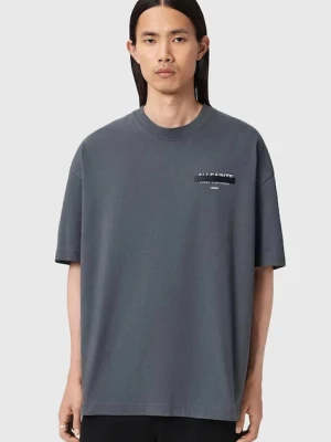 AllSaints t-shirt bawełniany REDACT SS CREW męski kolor szary z nadrukiem M002PC