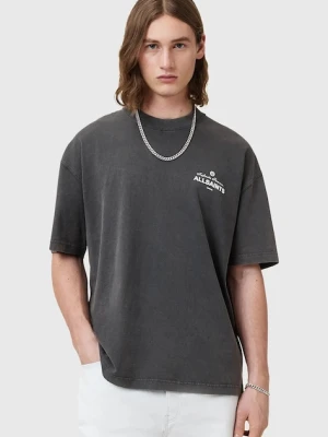 AllSaints t-shirt bawełniany SOLEIL męski kolor czarny z nadrukiem M051PC