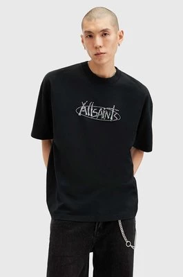 AllSaints t-shirt bawełniany STERNUM SS CREW kolor czarny z nadrukiem M040PB