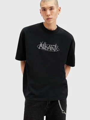 AllSaints t-shirt bawełniany STERNUM SS CREW kolor czarny z nadrukiem M040PB