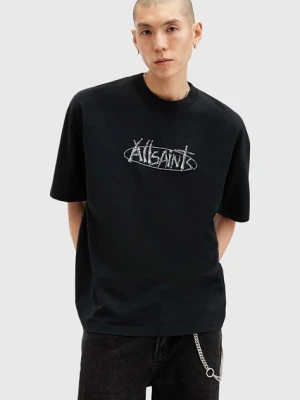 AllSaints t-shirt bawełniany STERNUM SS CREW kolor czarny z nadrukiem M040PB