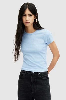 AllSaints t-shirt bawełniany STEVIE TEE damski kolor niebieski