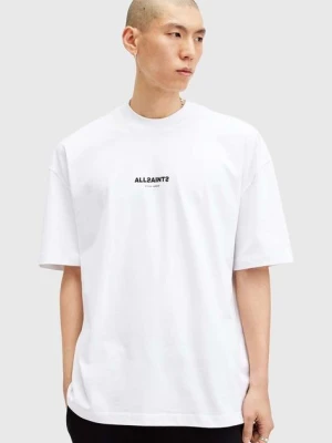 AllSaints t-shirt bawełniany SUBVERSE męski kolor biały z nadrukiem M074PB