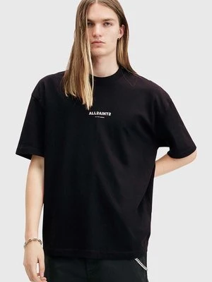 AllSaints t-shirt bawełniany SUBVERSE męski kolor czarny z nadrukiem M074PB