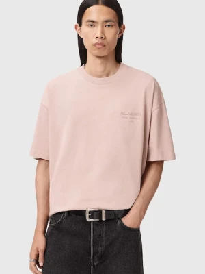 AllSaints t-shirt bawełniany UNDERGROUND męski kolor różowy gładki M071PB