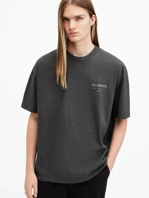 AllSaints t-shirt bawełniany UNDERGROUND męski kolor szary z nadrukiem M071PB